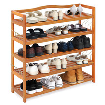 5-Tier Wood Shoe Rack Free Standing Large Shoe Storage Organizer Heavy-duty - £107.71 GBP