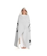 Hooded Sherpa Fleece Blanket | Stay Wild Mountain Graphic | Warm Cozy Cream Sher - £75.09 GBP