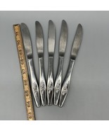 Oneidacraft Deluxe LASTING ROSE 5 Butter Knifes Stainless Flatware Silve... - $19.72 CAD