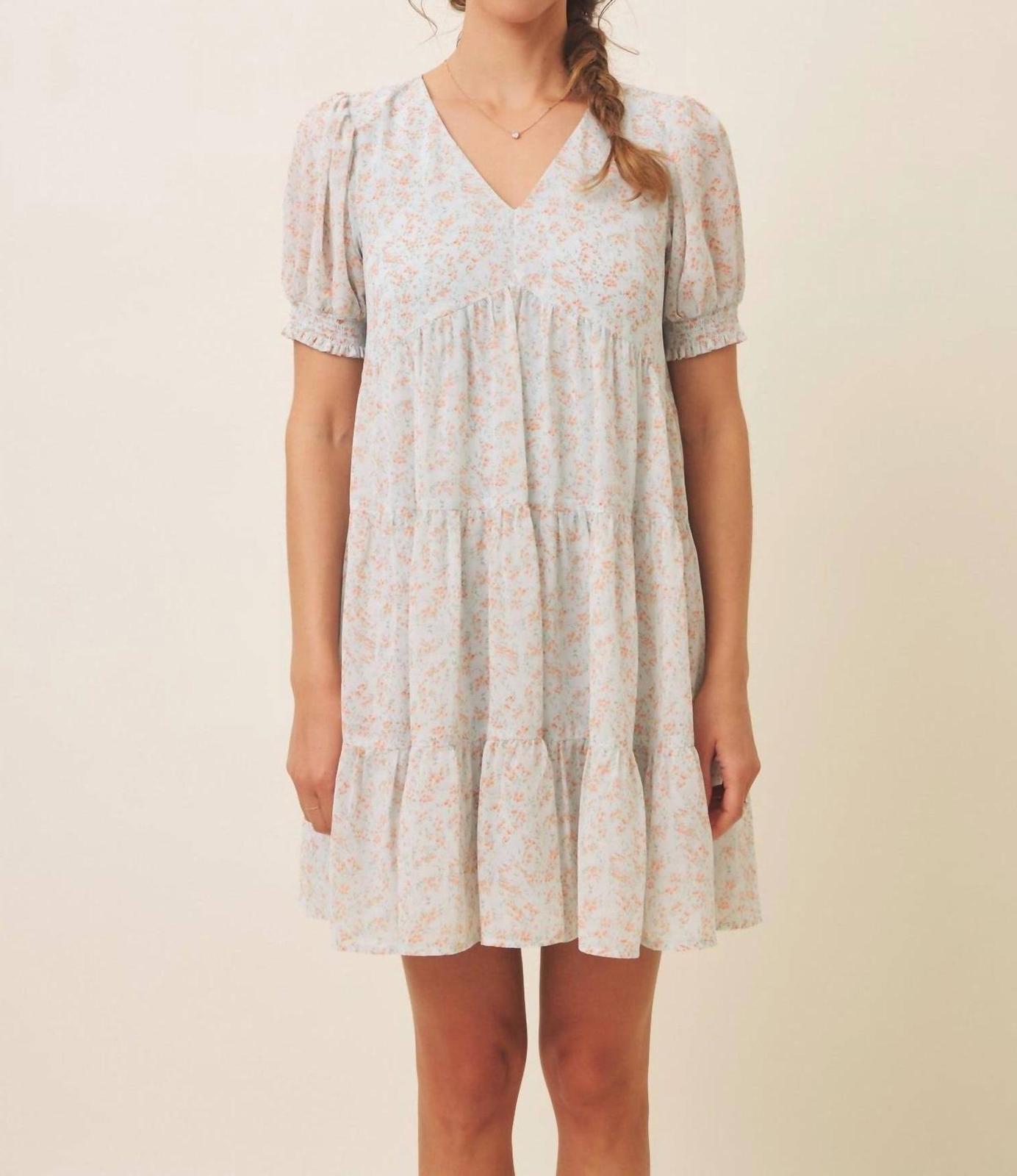 In February Mini Dress Ditsy Floral Print - $50.00