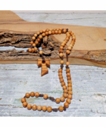 Rosary SF Tau of St. Francis of Assisi olive cross pendant necklaces han... - $327.42 MXN