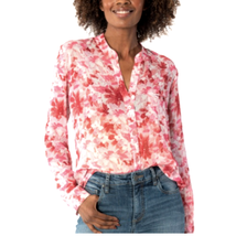 KUT from the Kloth Jasmine Semi-Sheer Chiffon Floral Tunic Top | S, Pink... - £33.63 GBP