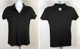 Starbucks coffee Employee Uniform Polo Shirt Womens Large Black Poly cotton - £17.76 GBP