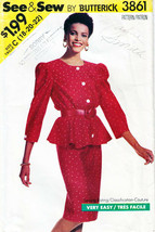 Vintage 1989 Misses&#39; SKIRT &amp; TOP Butterick Pattern 3861-b Sizes 18-20-22 - $12.00