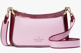 NWB Kate Spade Duet Purple &amp; Pink Leather Crossbody KH759 Purse $349 Gift Bag FS - £99.94 GBP