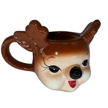 Kitsch Female Reindeer Coffe Tea Mug Ceramic Figural Face Cup Christmas ... - $22.95
