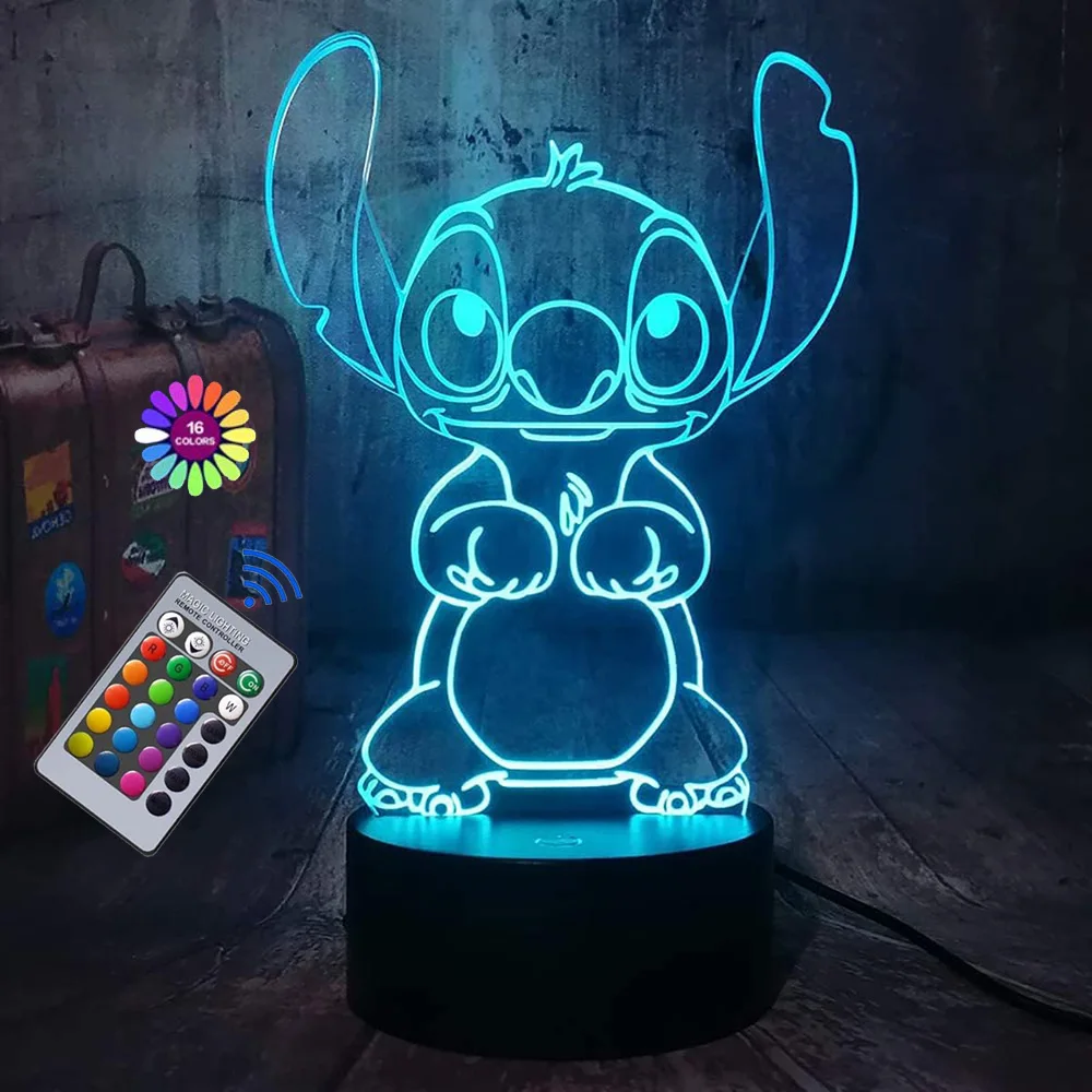3D Illusion Stitch Night Light with Remote Control and Smart Touch Room ... - $7.93
