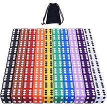 100 Pieces Game Dice Set 10 Colors Square Corner Dice With Storage Bag, Play Gam - £22.42 GBP
