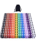 100 Pieces Game Dice Set 10 Colors Square Corner Dice With Storage Bag, ... - £22.11 GBP