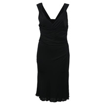 Versace V-Neck Knee-Length Dress In Polyester Women Black Size 40 - £225.95 GBP