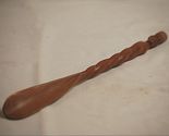 Hand Carved Wooden Twisted African Shoe Horn w Native Head Figurine - $9.89