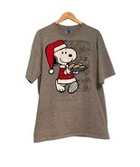 Snoopy T Shirt Christmas Cookie Mens XL Gray Heavy Cotton Peanuts Cartoo... - $259.58 MXN