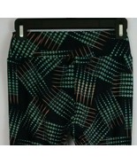 New LuLaRoe One Size Leggings Black With Bright Green &amp; Orange Design - $21.50 CAD