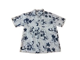 QuickSilver Hawaiian Shirt Mens Medium Short Sleeve Button Up Floral Beach - £19.65 GBP