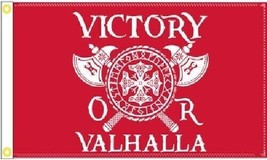 3X5 Victory Or Valhalla Victory Over Death Viking Red Flag Banner Warrior Nordic - $17.76