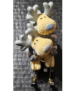 Sledding Reindeers Ornament Christmas Resin Cast Cornerstone Creations 5... - $9.76