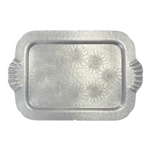 Vintage Lehman Aluminum Hand-Forged Tray – 19" x 13" – Daisy Floral Pattern – Ma - $739.52 MXN
