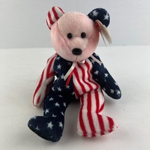 Spangle the Bear – Pink Face Beanie Baby USA! USA! Elections Have Consequences! - £11.81 GBP