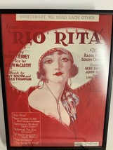 Framed Art Vintage Sheet Music from Ziegfield&#39;s RIO RITA staring Bebe Daniels - £23.36 GBP