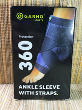 GARNO Sports Ankle Brace Compression Sleeve Adjustable Straps Blue One Size - $36.62