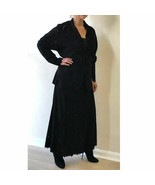 Jan Faulkner Top Skirt BLack Suede set M - $299.00