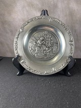 Rare Vintage German Hand Carved Embossed Pewter Wall Hanging - £43.12 GBP