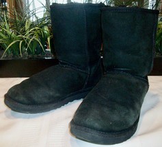 Uggs Ugg Australia Boots W Womens Classic Short Size 8 Pull On Black 5825 - £31.36 GBP