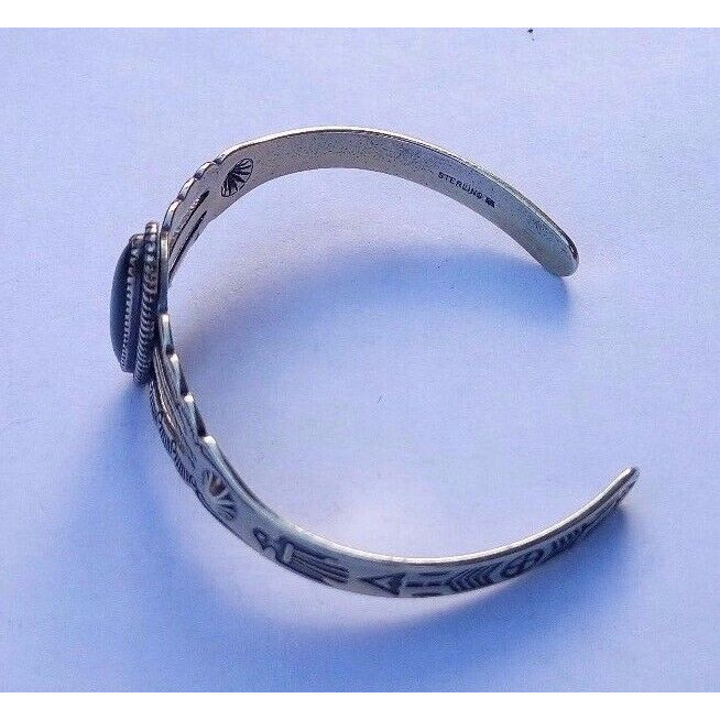 SOUTHWESTERN WM. WHEELER STERLING  SILVER PAUA ABALONE BRACELET SKY Item image 2