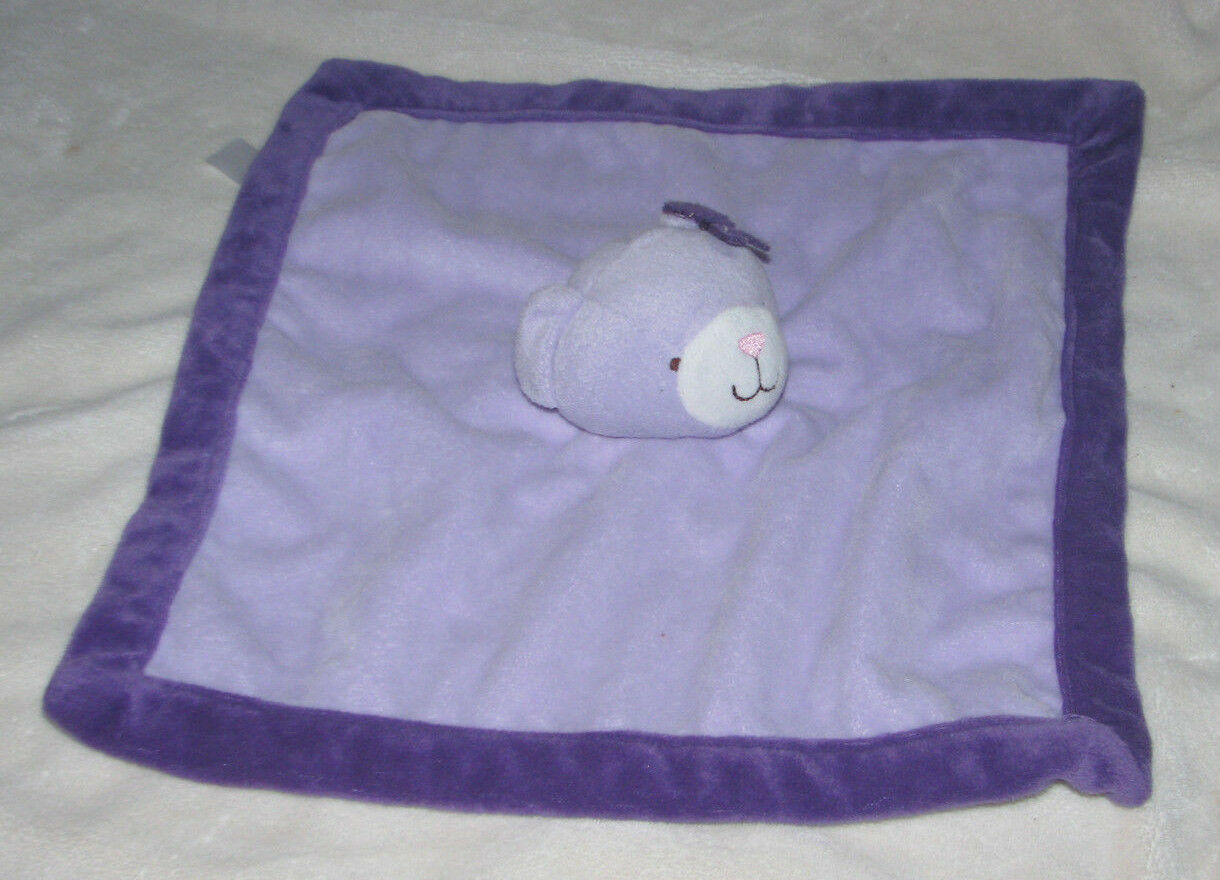 Tiddliwinks Purple Teddy Bear Velour Lovey Security Blanket 13" Lavender Lilac - $20.78