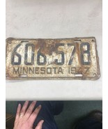 1947 Minnesota MN Vintage LICENSE PLATE Embossed 606-578 - €25,92 EUR