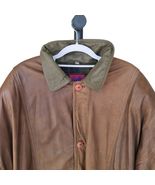 Vtg Verducci Womens Large Full Length Brown Leather Coat Collared Lined ... - €67,46 EUR