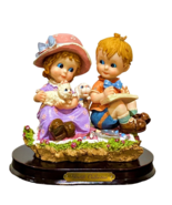 Gentili Collection Resin Figure Boy w Paints and Girl w Kitty Cat and Pu... - £1,298.28 GBP