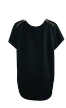 Worthington Womens Shirt Size 1X Black Pleated Back Gold Shoulder Zipper... - $33.77