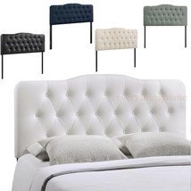 Modern Queen Arch Headboard Upholstered Button Tufted Fabric Or Vinyl - ... - $126.99+