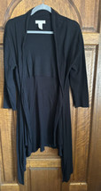 Kenar Open Front Drape Cardigan 3/4 Sleeves Black Size XL - £6.02 GBP