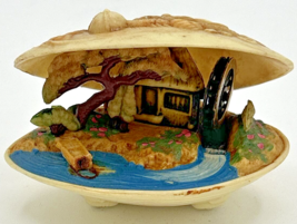 Vintage Japanese Celluloid Carved Clam Shell Water Wheel Diorama SKU PB206 - £31.59 GBP