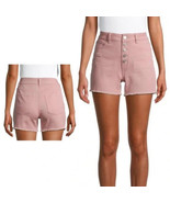 TIME AND TRU WOMEN&#39;S HIGH RISE RELAXED FRAYED HEM 4&quot; SHORT NEW PINK - $20.55 CAD