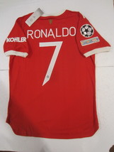 Cristiano Ronaldo Manchester United UCL Match Slim Home Soccer Jersey 2021-2022 - £71.68 GBP