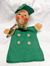 Vintage Beaded Hunter w Gun Hand Puppet Sculpted Felt Face Hand Painted - $535.90 MXN