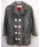 Vintage BEN KAHN Persian Lamb Gray RARE FIND CURLY Pea Coat Button Lined... - €184,28 EUR