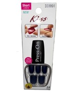 Kiss Impress Press On Nails Navy Blue Matte Short #DIMM01 Groove It (New... - $12.49 CAD