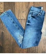 Free People Jeans Size 25 Distressed Skinny Slim Medium Wash #61855-1651... - $27.06 CAD