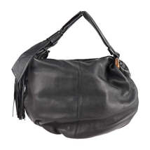 Gucci Bamboo Handbag Leather Black Tassel - £2,029.94 GBP