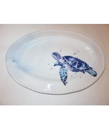 NWT Secret Celebrity Melamine Platter Tray Sea Turtle Ocean Blue White E... - $47.19 CAD