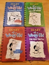 Lot of 4 Diary Of A Wimpy Kid 3 Hardcover Books 1 Paperback 1,2,3,5 - $16.82