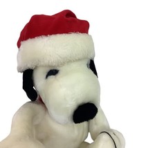 United Feature Syndicate Peanuts Snoopy Plush Stuffed 16&quot; Santa Hat Red White - £11.93 GBP