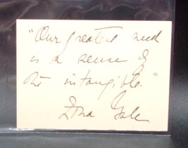 ZONA GALE Pulitzer Award Winning Dramatist/Author SIGNED Quotation On Sm... - $1,243.92 MXN