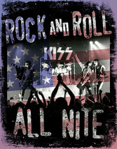 Kiss Classic Rock N Roll All Night con Music Band Man Cave Wall Décor Metal Sign - £12.45 GBP