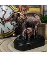 African Safari Bush Elephant Mother With Calf On Jungle March Figurine W... - $59.91 CAD