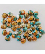6x8 MM Oval Mohave Copper Turquoise Cabochon Loose Gemstone Lot 100 Piece - £46.77 GBP